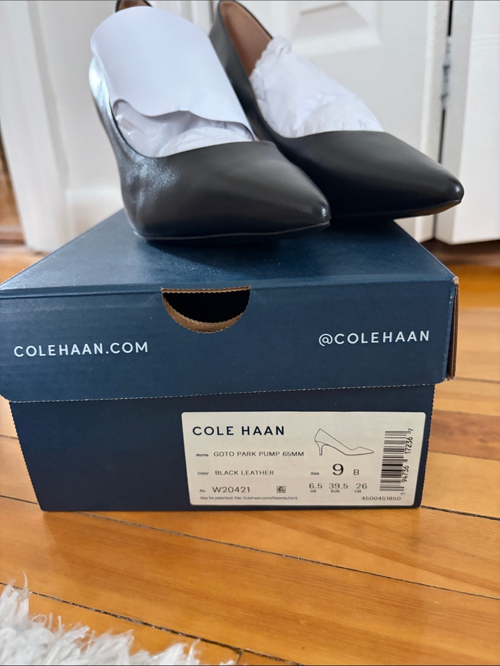 Cole Haan Black GOTO Park Pump Leather w/Pointed Toe - Picture 2 of 6